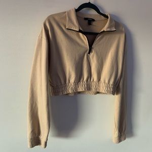 Forever 21 tan cropped hoodie
